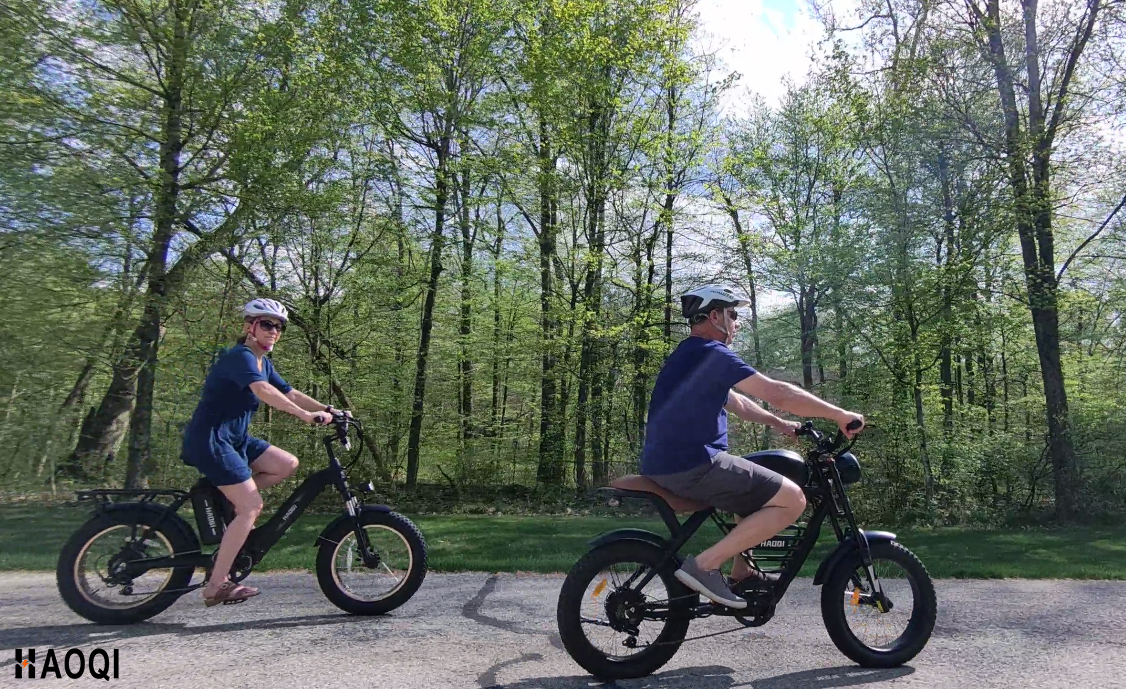 Premium HAOQI electric bikes on warehouse clearance sale in summer 2026, featuring high-torque all-terrain and cargo e-bikes with long-range batteries.