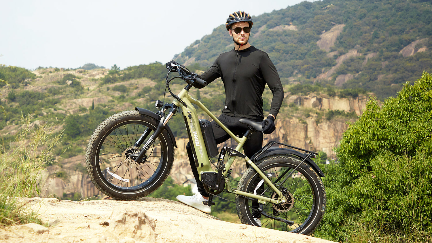 haoqi dual battery full suspension ebike