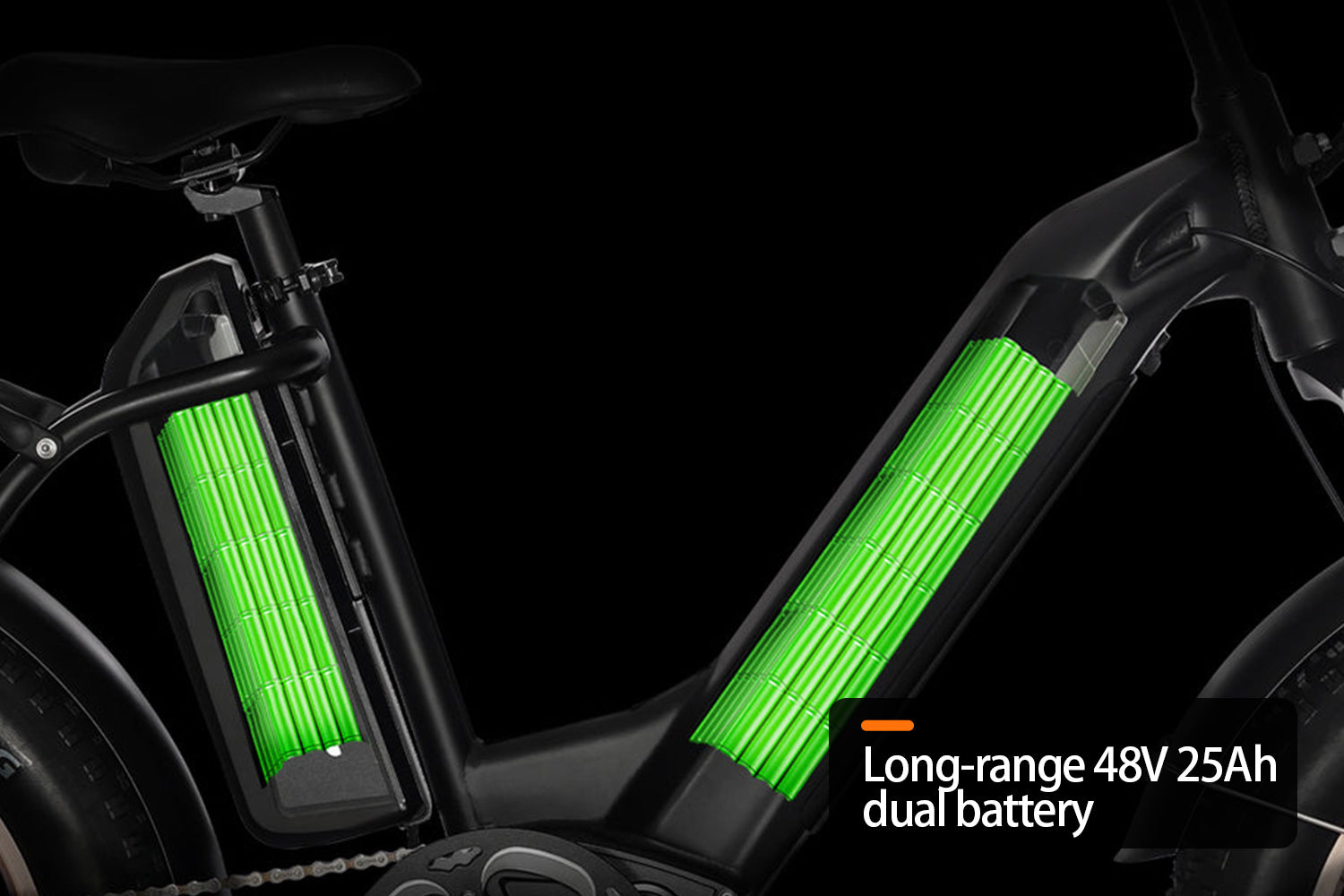 mountainbiker antilope HAOQI Antelope Pro Dual Battery Cargo Electric Bike Black / 16Ah Standard + 9Ah Extra