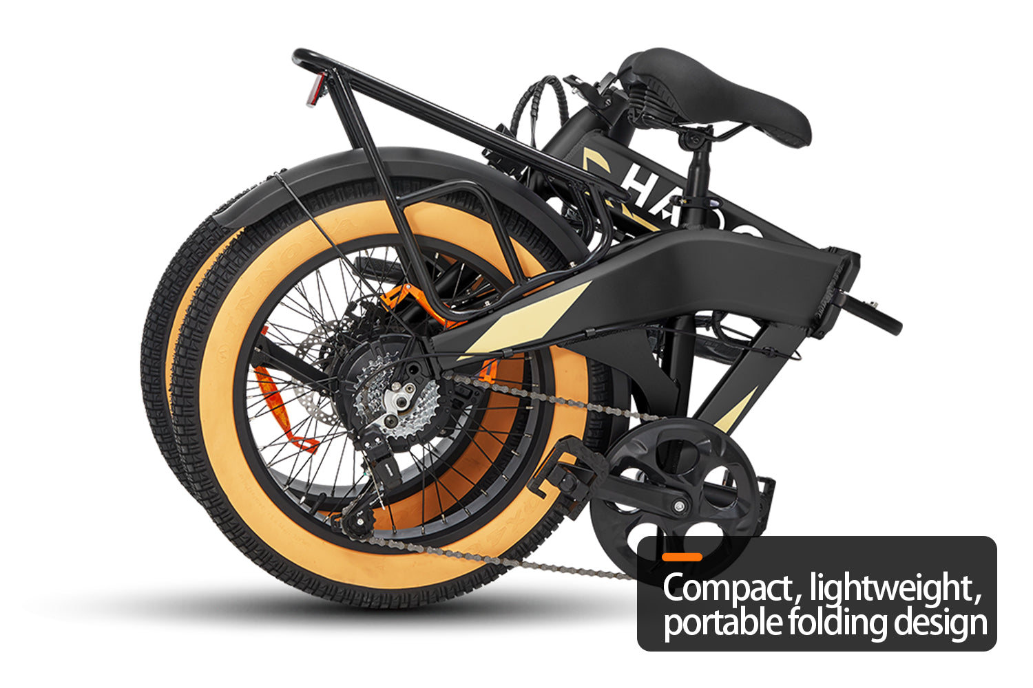 HAOQI Squirrel Folding Electric Bike,Midnight Black HAOQI Squirrel Folding Electric Bike,Midnight Black