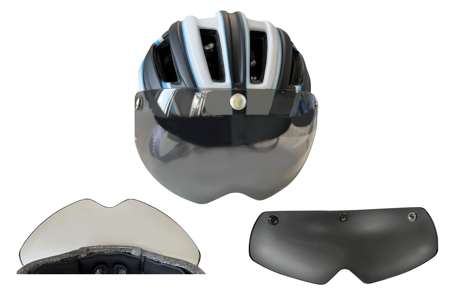 bike helmet magnetic visor Magnetic Snap-On Ebike Helmet with Windproof Visor