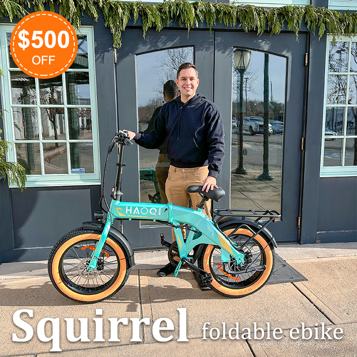 haoqi squirrel foldable ebike $500 OFF