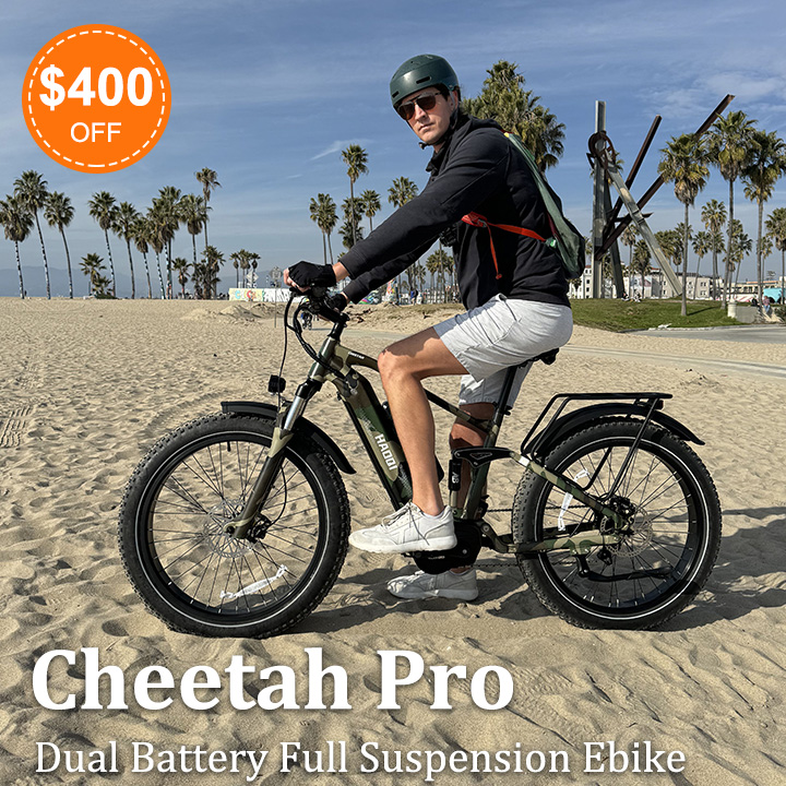 HAOQI Ebike Cheetah Pro Dual Battery Full Suspension Ebike $400 OFF