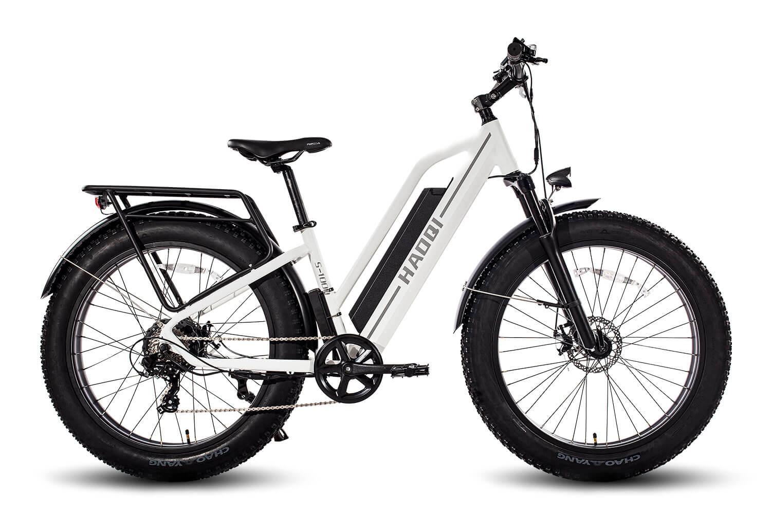 HAOQI White Leopard Pro 20Ah Step Thru Fat Tire Electric Bike [electric bike] [HAOQI ebike]