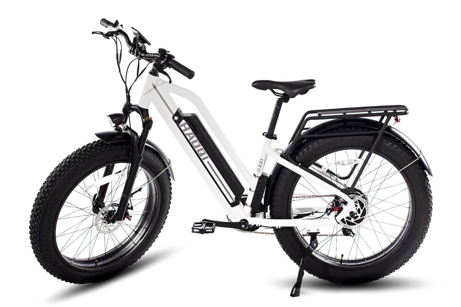 HAOQI White Leopard Pro Step Thru Electric Bike (UL Certified) [electric bike] [HAOQI ebike]